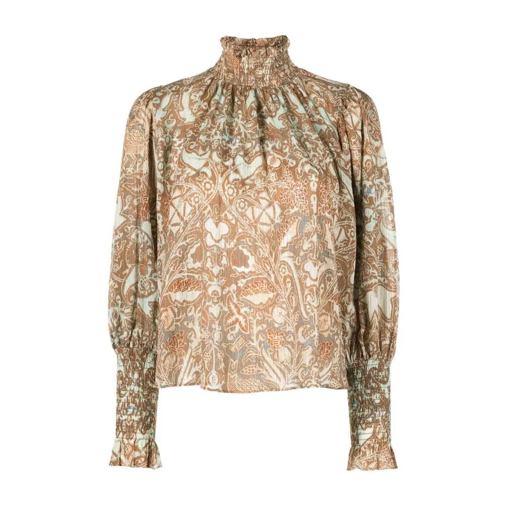 Ulla Johnson Women's Brown Casual Multicolour Blouse - Blouses - Xs - Blouses & Shirts