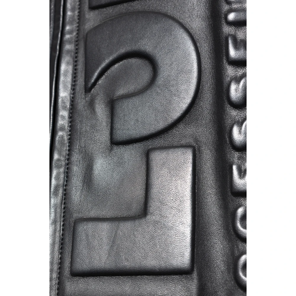 Diesel Leren jas L-Met-Vert Black Heren