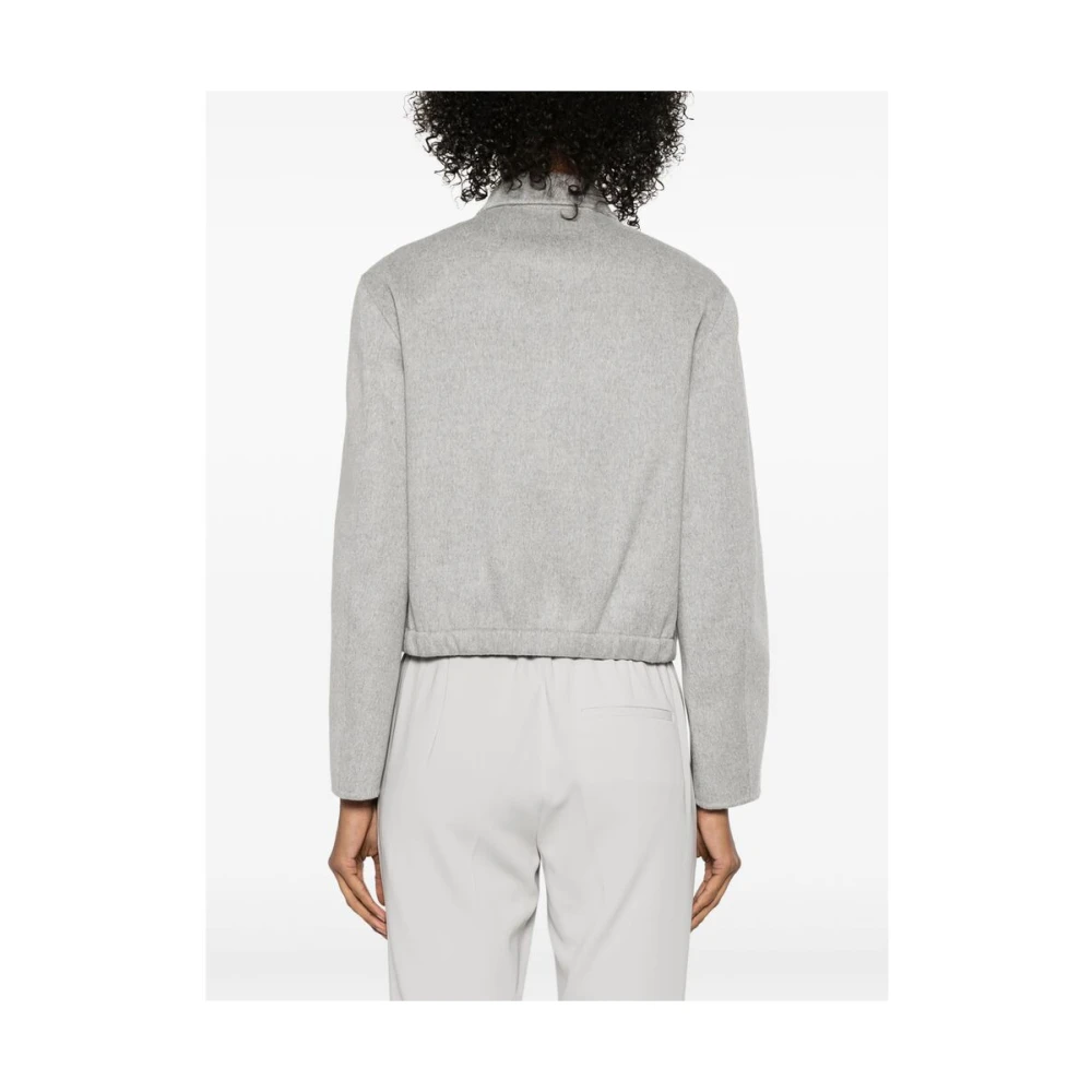 Theory Jas met ritssluiting en spread kraag Gray Dames