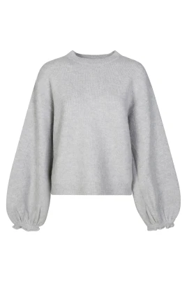 Bredärmad Stickad Tröja
