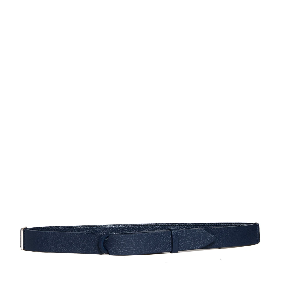 Orciani Blauwe gehamerde leren riem Blue Heren