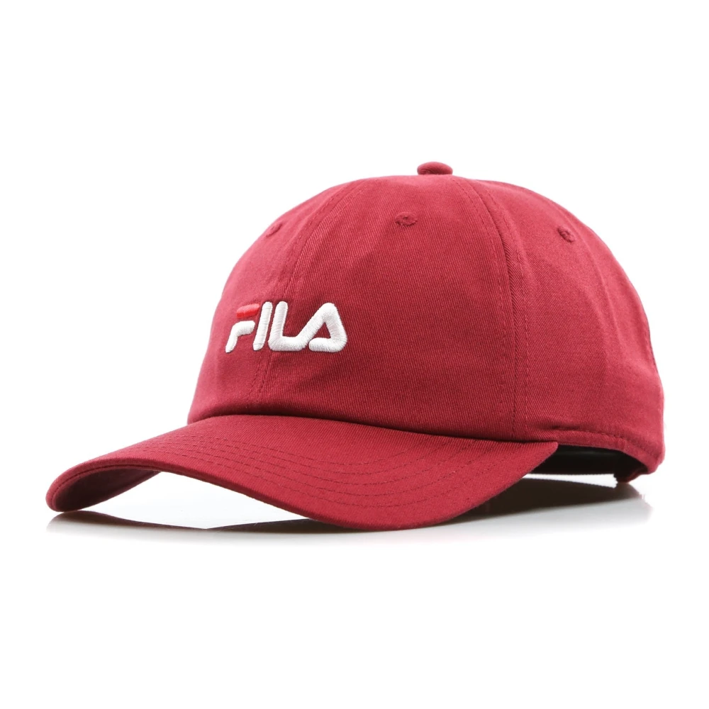 Fila Rode Gebogen Klep Vaderpet Lineaire Band Red Unisex