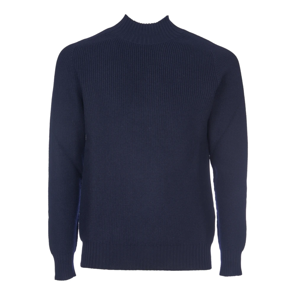 Tagliatore Blauwe Mock Neck Sweater Aw24 Blue Heren