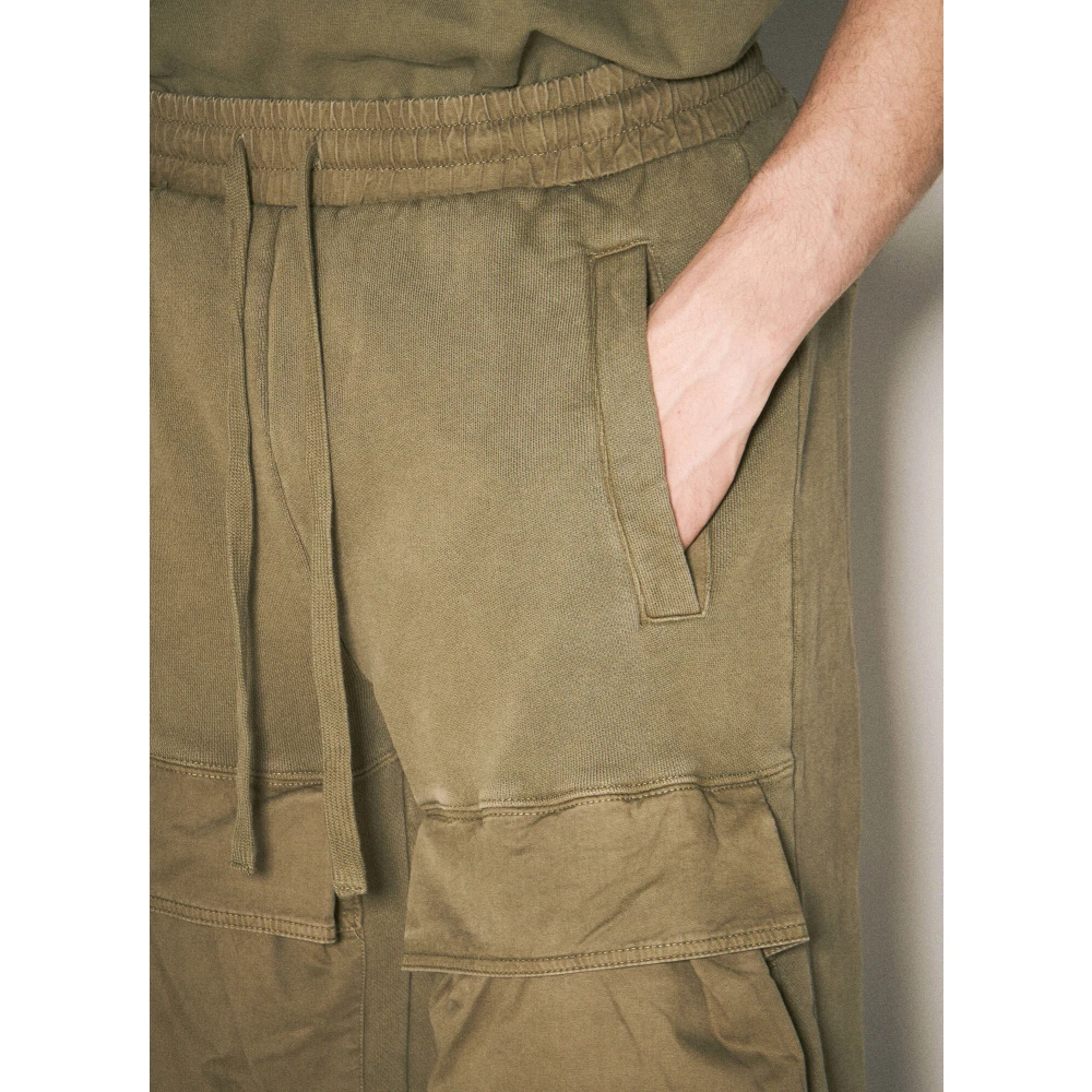 Entire Studios Katoen Fleece Utility Track Broek Green Heren