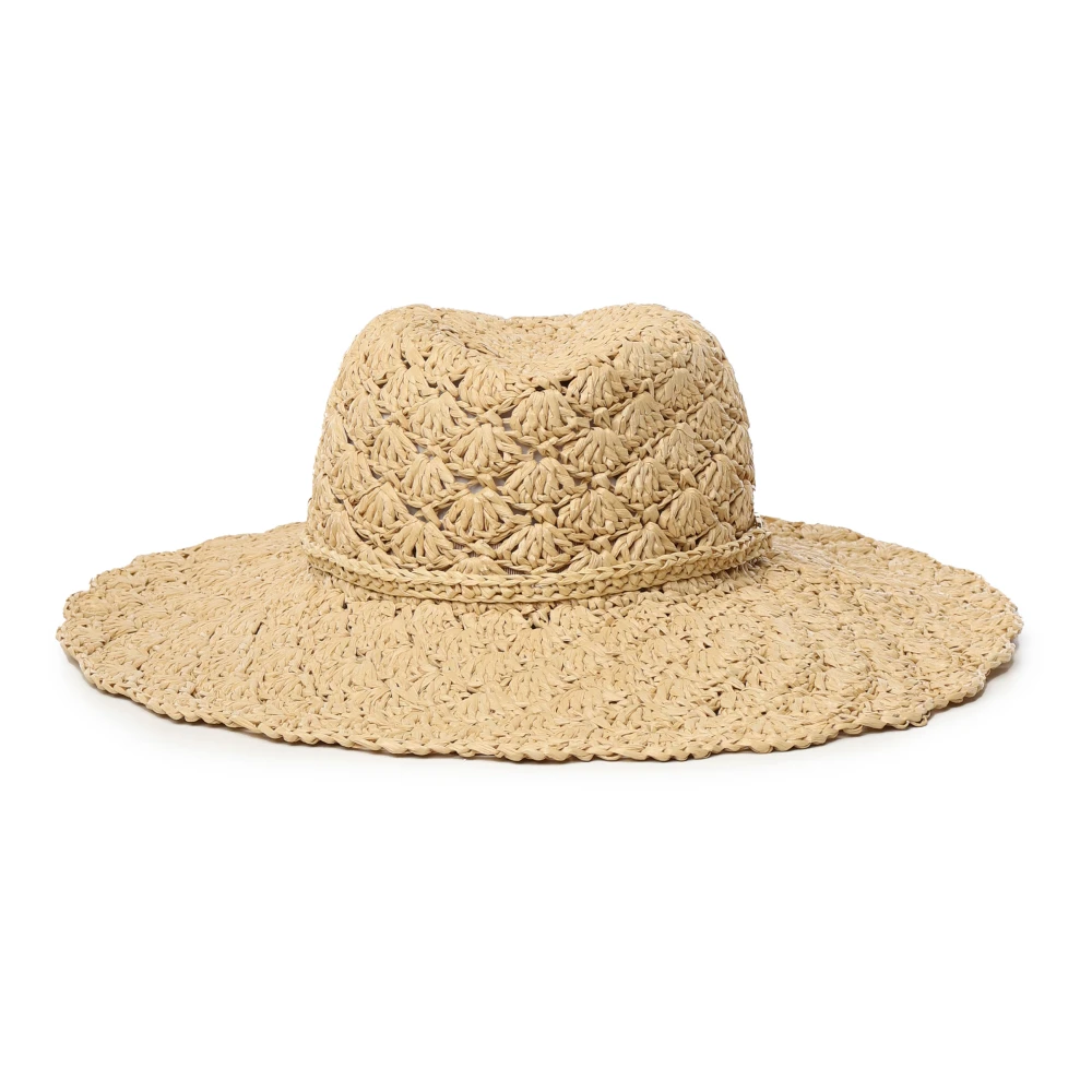 Valentino Garavani Gehaakte Beige Hoed met Gevlochten Hoofdband Beige Dames