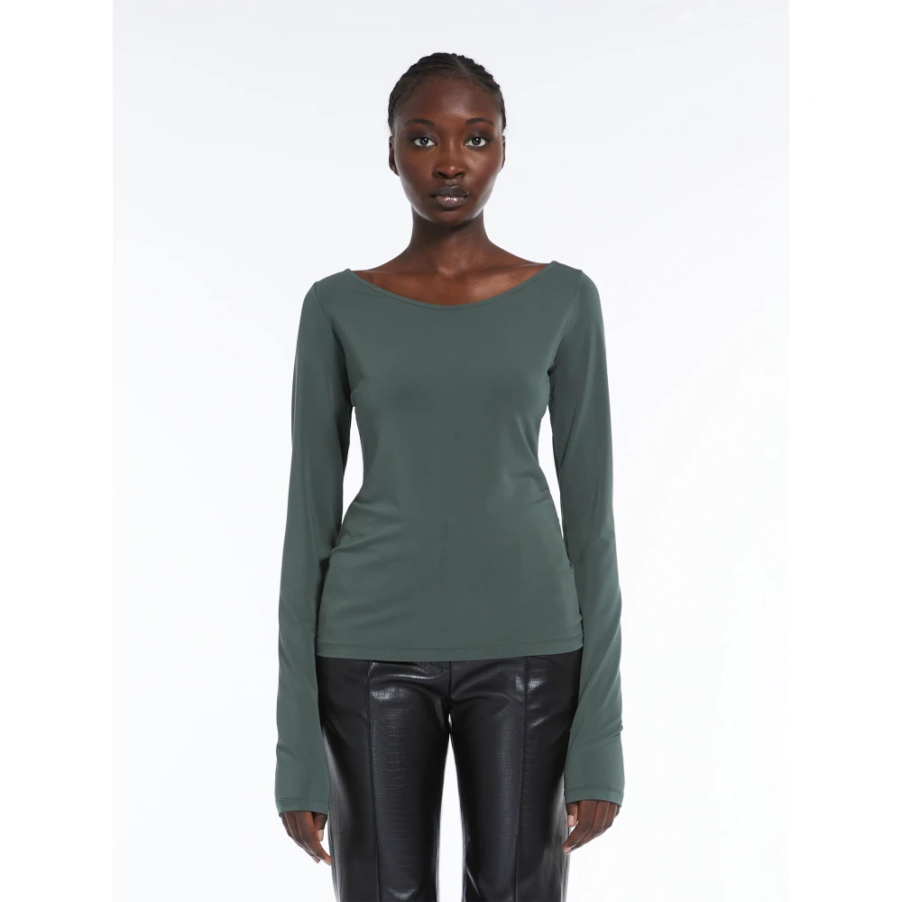 Max Mara Stretch Viscose Stof Dames Top Green Dames