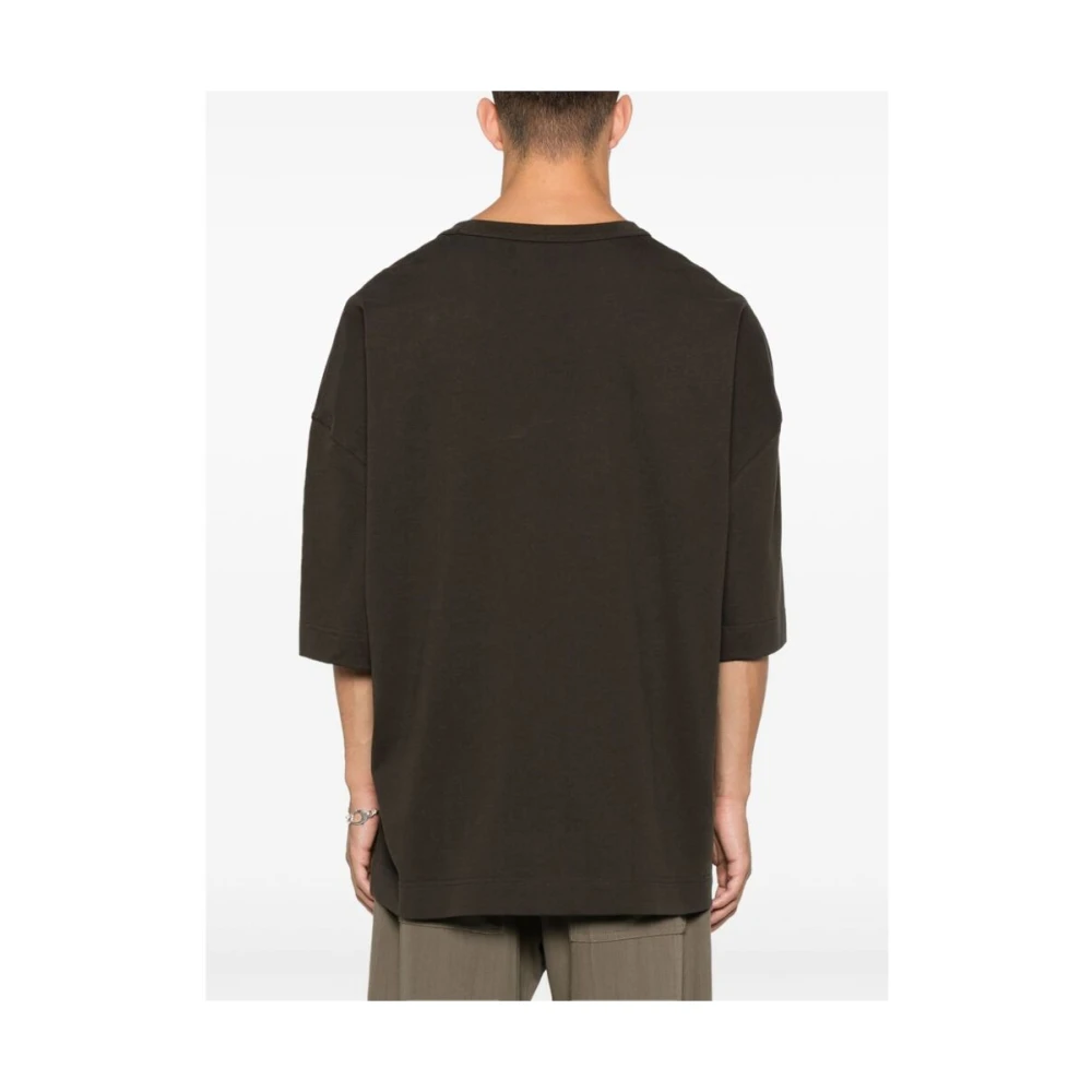 Lemaire Koffiebruine Crew Neck T-shirt Green Heren