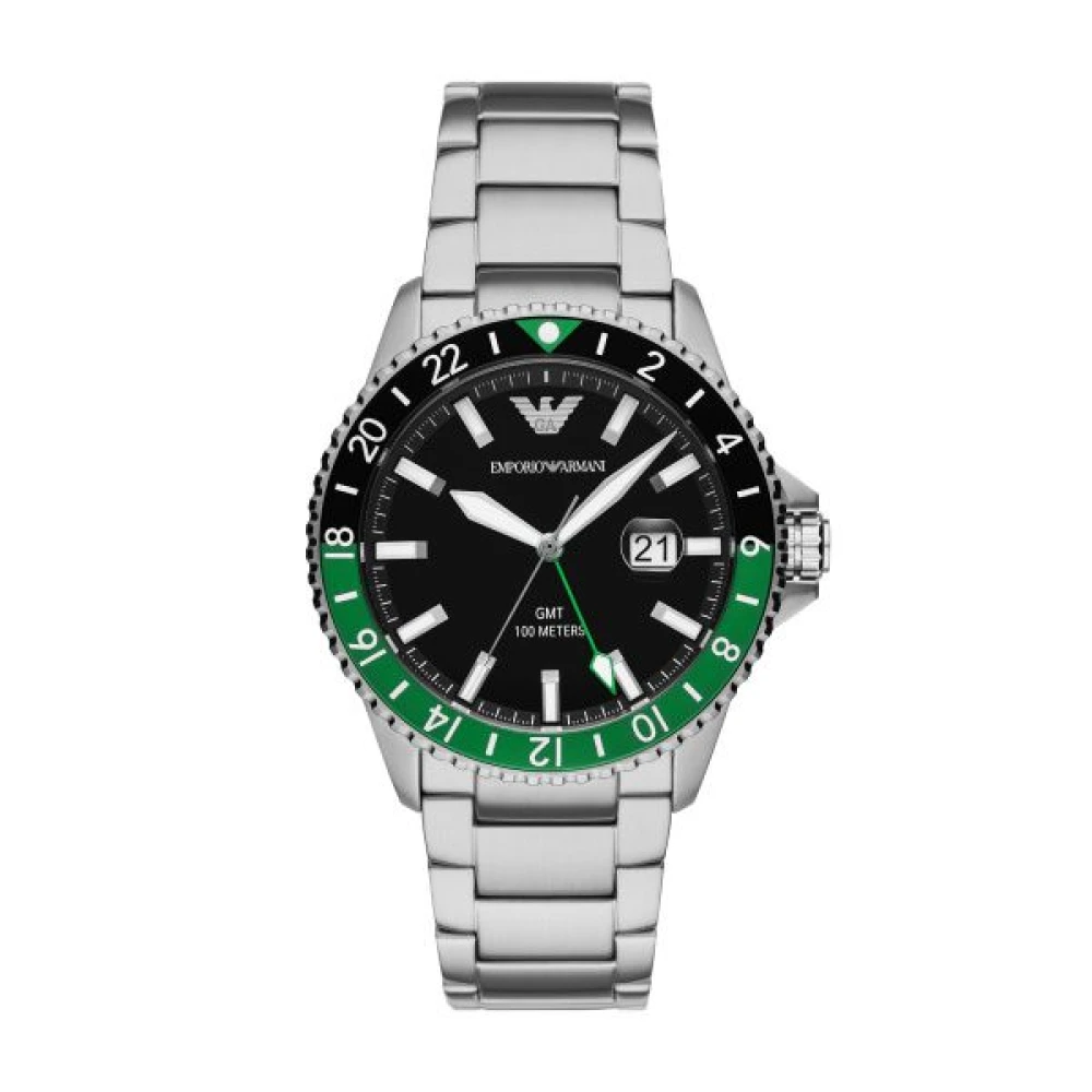 Emporio Armani AR11589 Orologio Uomo GMT Acciaio Nero Verde - Immagine 5