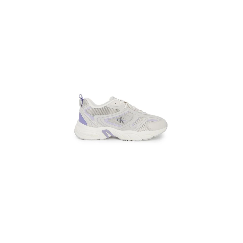 Calvin Klein Lädersneaker med 4,5 cm Klack White, Dam