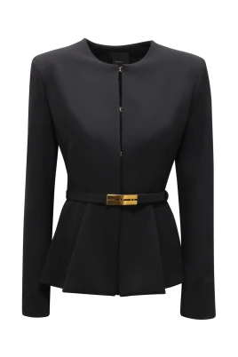 Svart Stretch Crepe Jacka