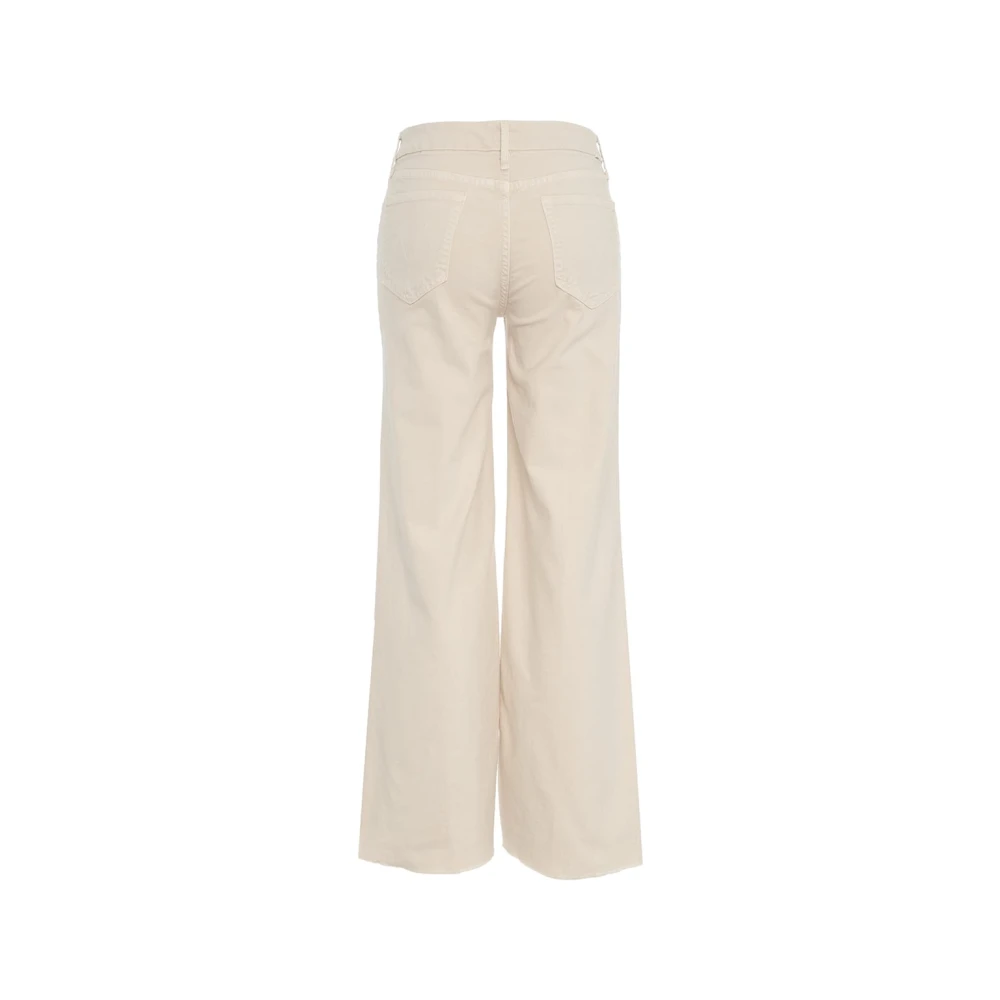 Mother Beige Flared Jeans 'The Roller Fray' Beige Dames