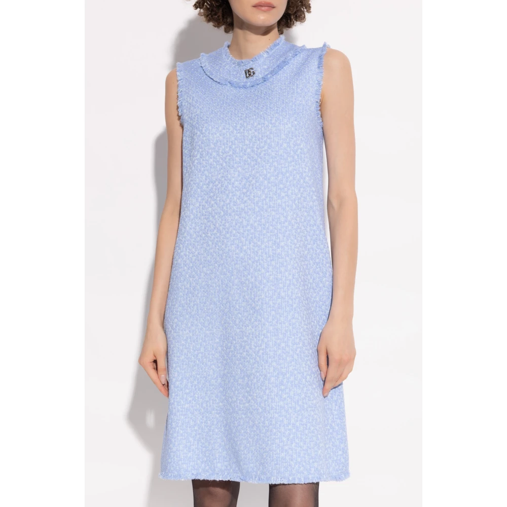 Dolce & Gabbana Jurk met logo Blue Dames
