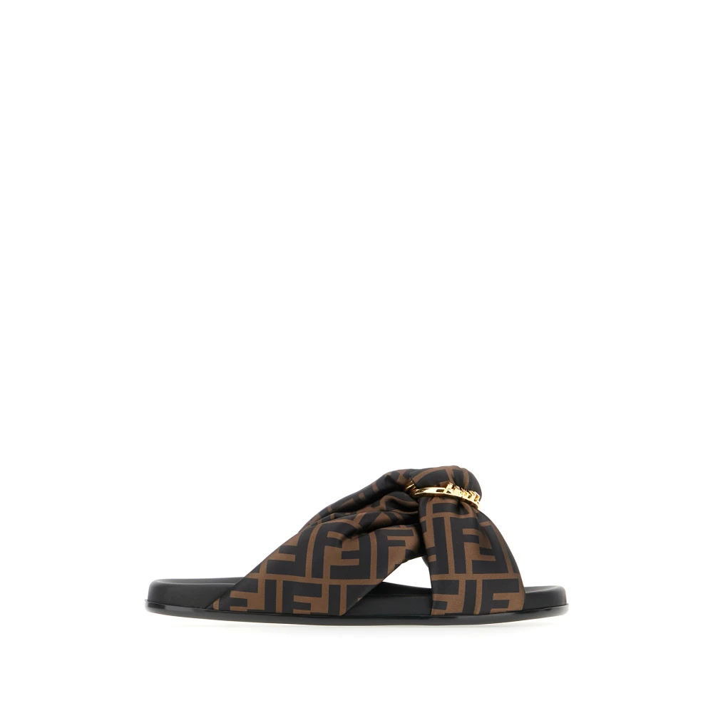 Fendi Women's Brown Sliders, 5 1/2 Uk, Feel Slides