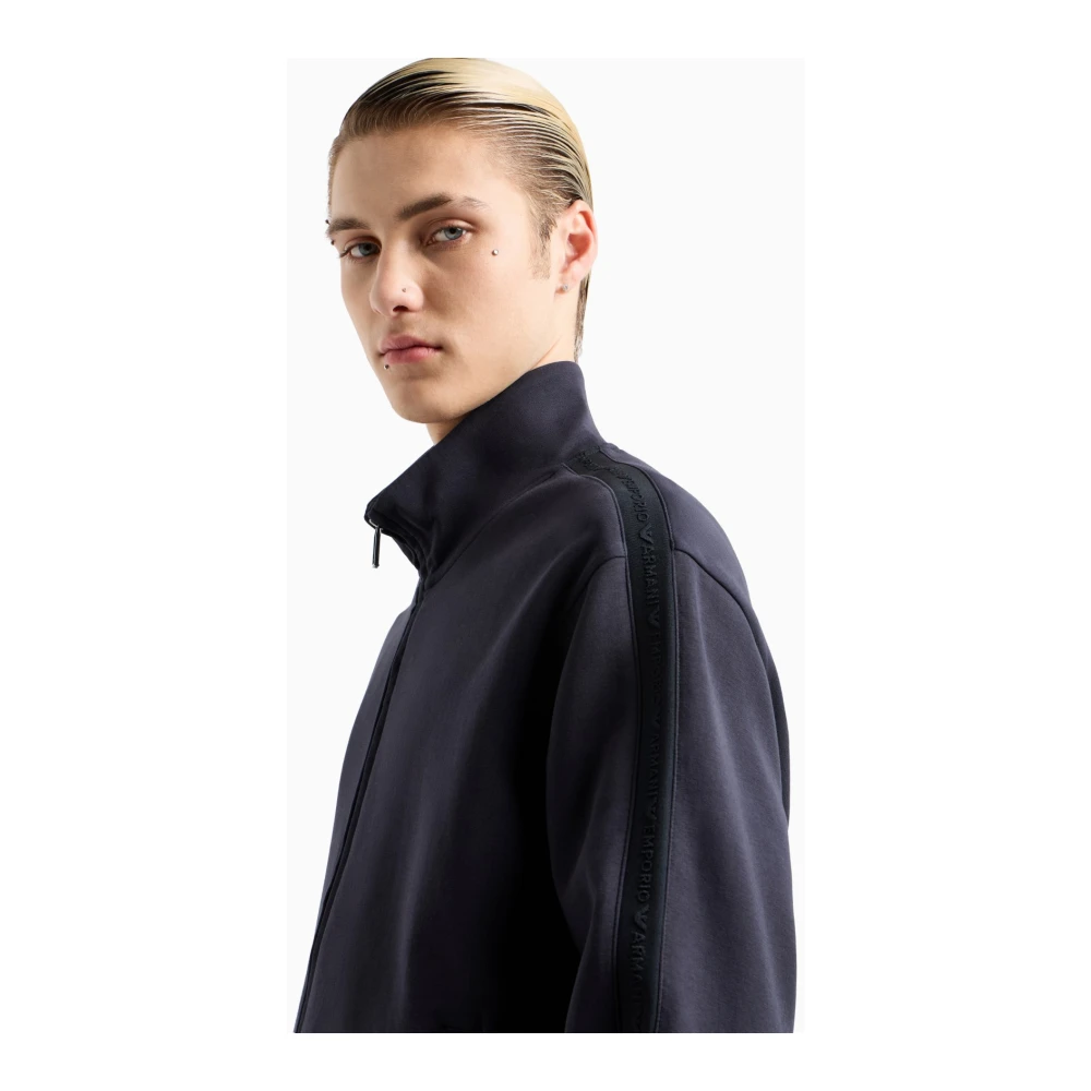 Emporio Armani Urban Zip Sweater Blue Heren