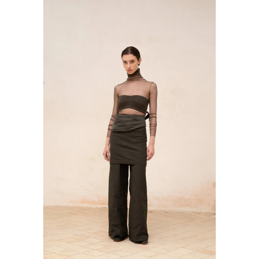Cortana Metallic Katoenen Bustier Top Black Dames