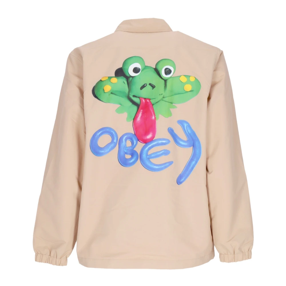 Obey Froggy Coach Jacket Irish Cream Beige Heren