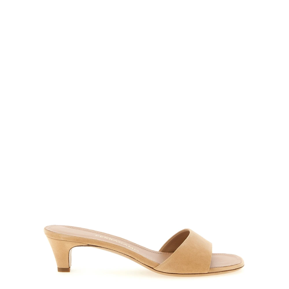Ferragamo Women's Beige Heeled Mules, 5 Uk, Tatiana Mule