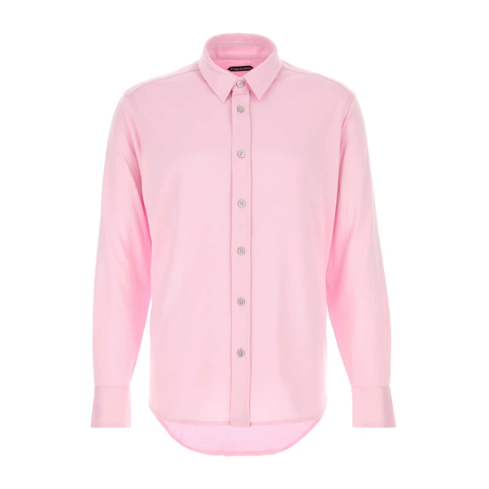Tom Ford Men's Pink Casual Shirts, M, Silk Cotton Blend Shirt