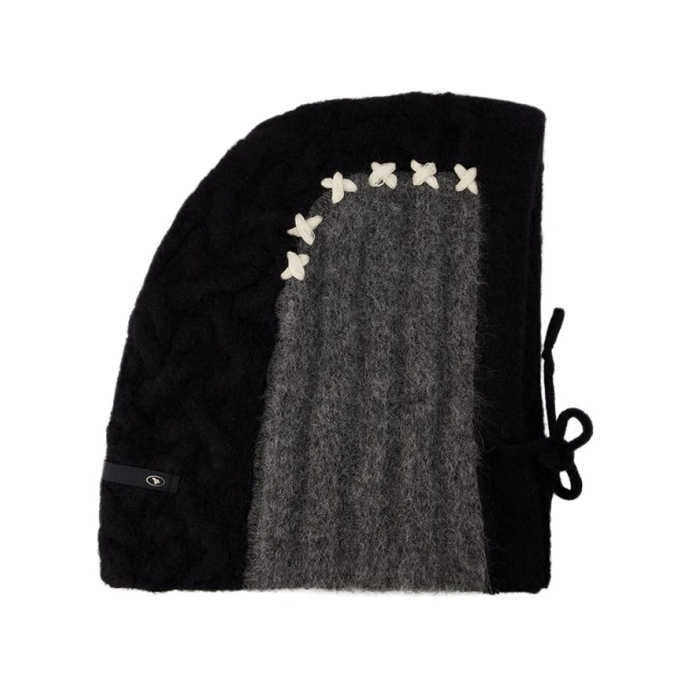 Ader Error Zwarte Nylon Balaclava Black Heren