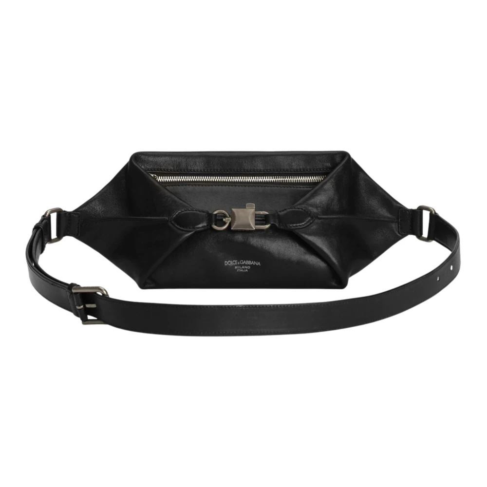 Dolce & Gabbana Lock Belt Bag - Male - Bum Bags - Black - One Size - Bags