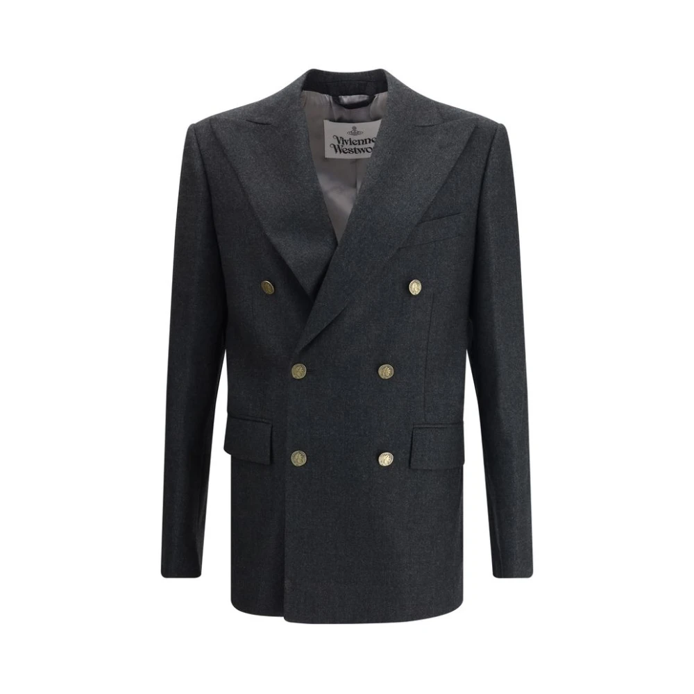 Vivienne Westwood Men's Black Captain Jacket Aw25 Fleece Wool Italy