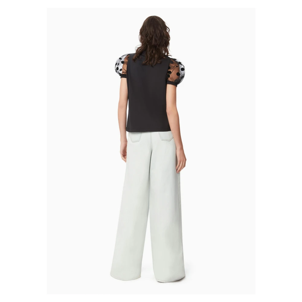Nina Ricci Faded Blue Denim Flare Jeans Blue Dames