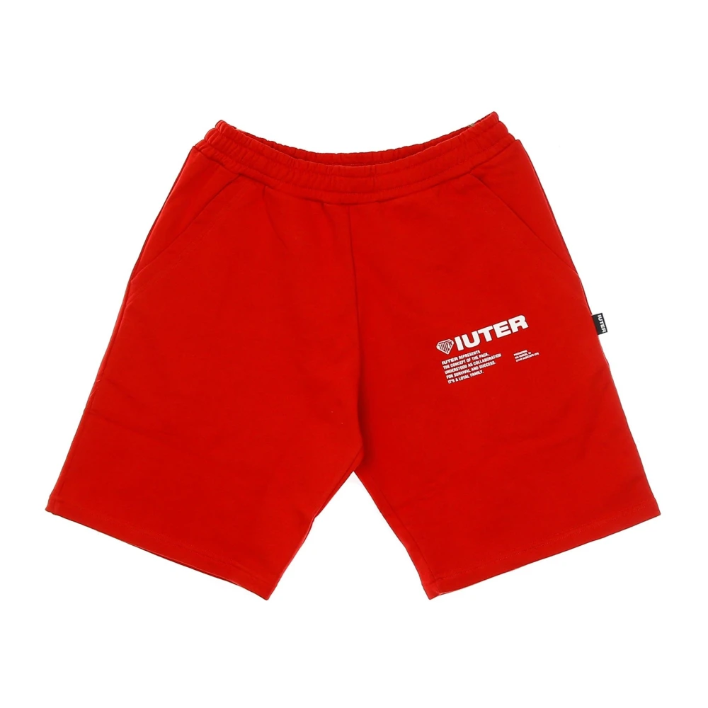 Iuter Rode Sweatshorts Lichtgewicht Elastische Taille Red Heren