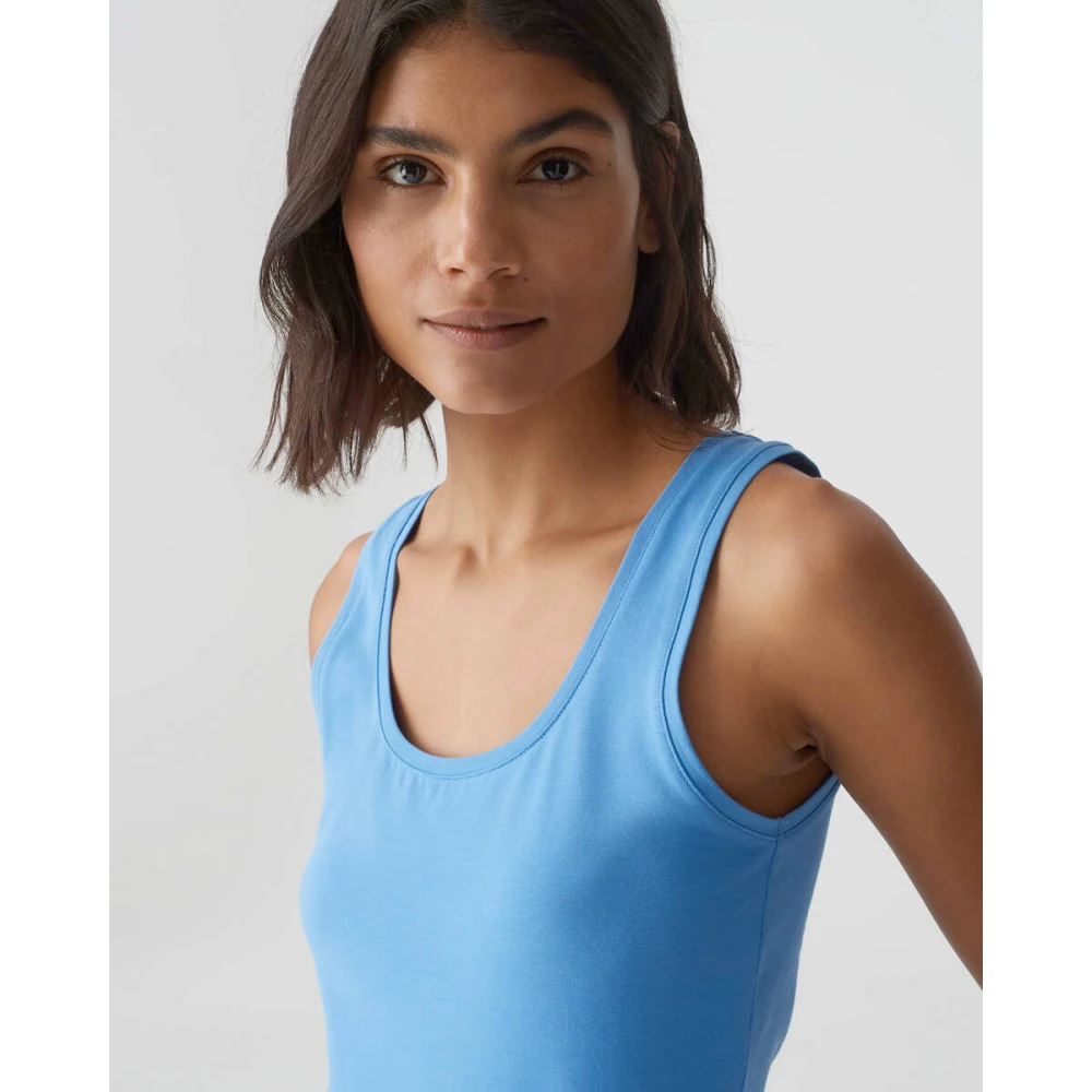 Opus Top met korte mouwen en stijl Imilia Blue Dames