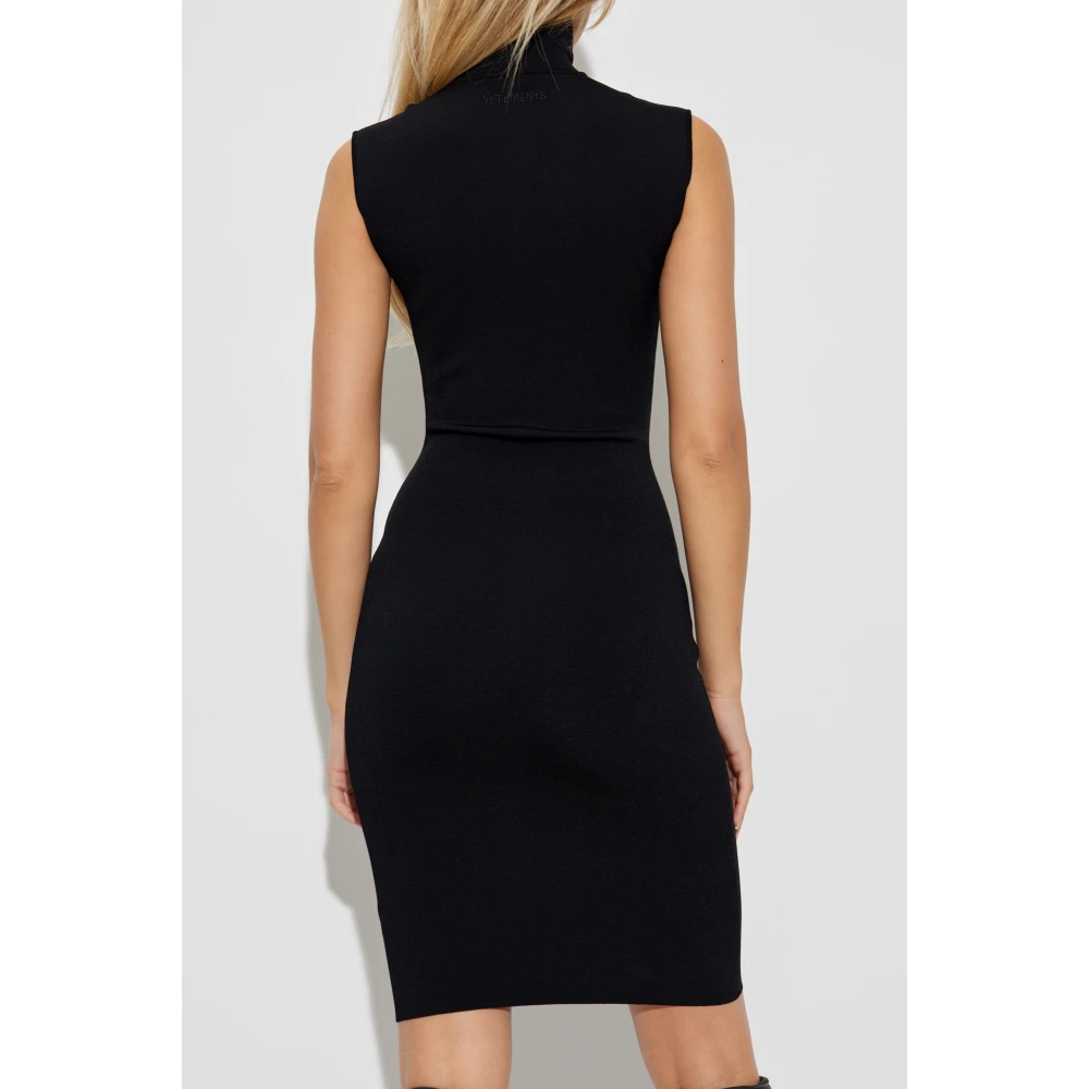 Vetements Jurk met opstaande kraag Black Dames