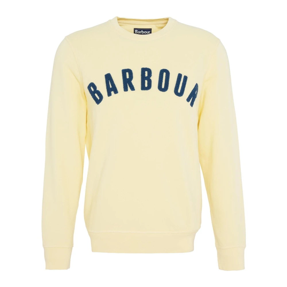 Barbour Prep Logo Crew Sweatshirt Heritage Lemon Yellow Heren