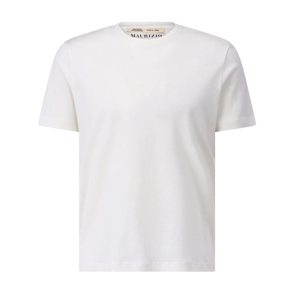 Maurizio Baldassari Zijden Blend T-shirt White Heren