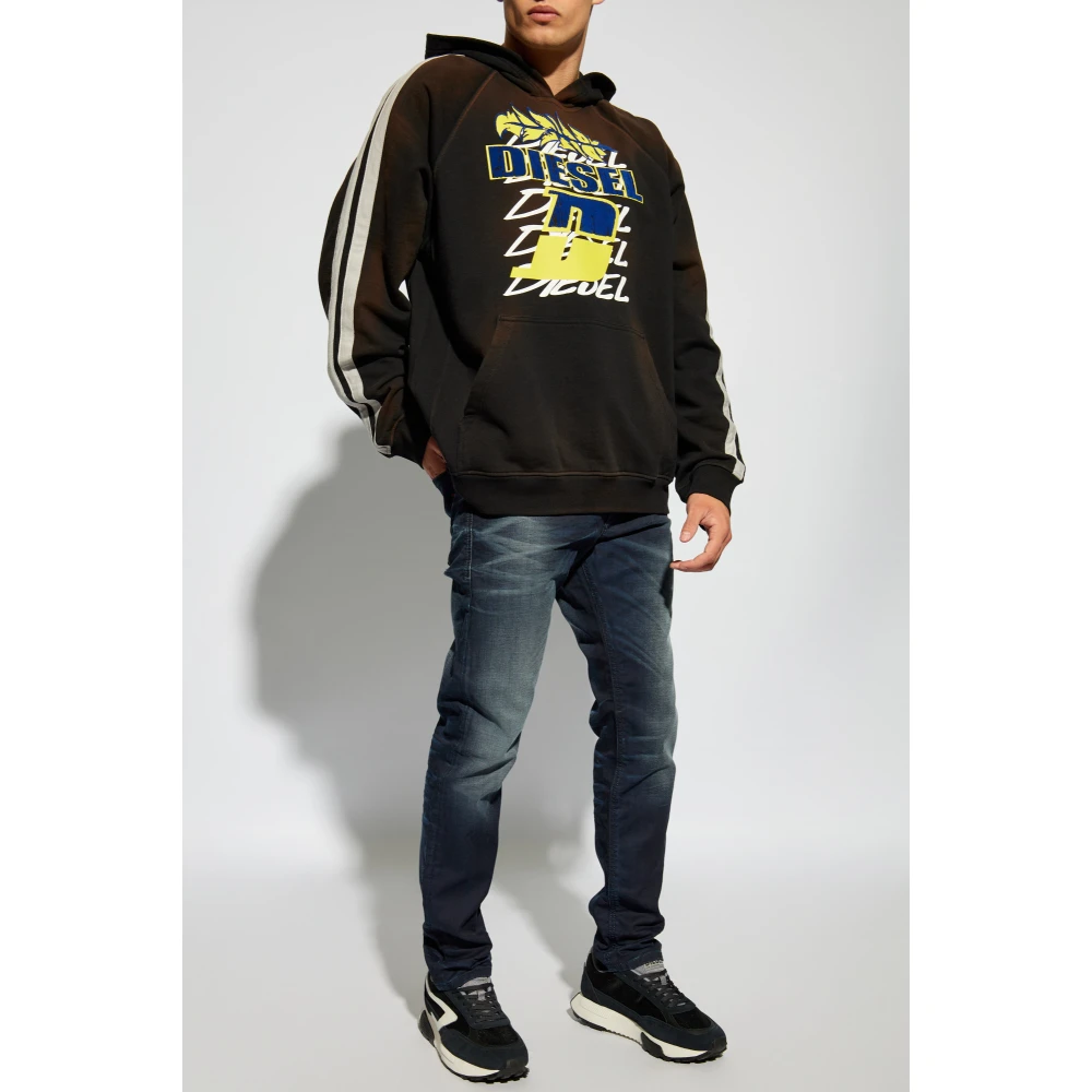 Diesel Sweatshirt `S-Roxt-Hood-Stripe` Black Heren