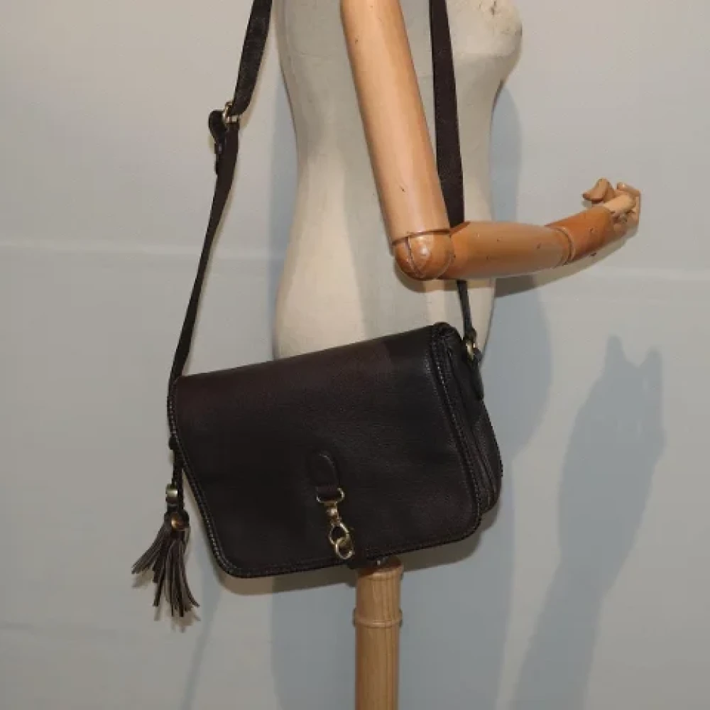 Gucci Vintage Pre-owned Leather shoulder-bags Brown Dames