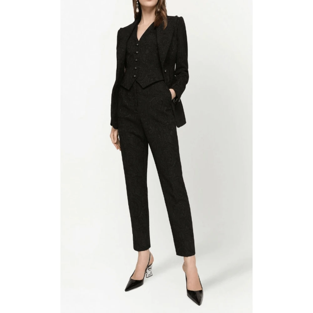 Dolce & Gabbana Tijdloze zwarte brokaateffect blazer Black Dames