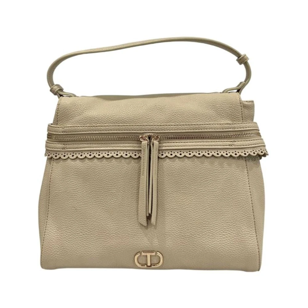Twinset Women's Beige Handbags, One Size, Elegant Pu Leather Handbag