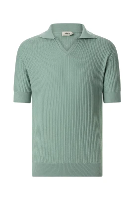 Cable Knit Polo Shirt