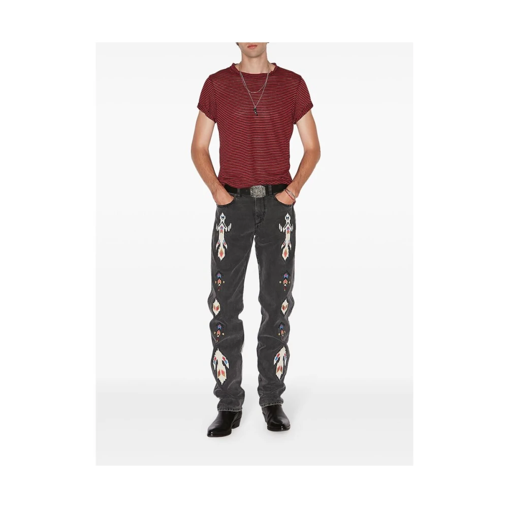 Isabel marant Donkergrijze Denim Straight Leg Jeans Gray Heren