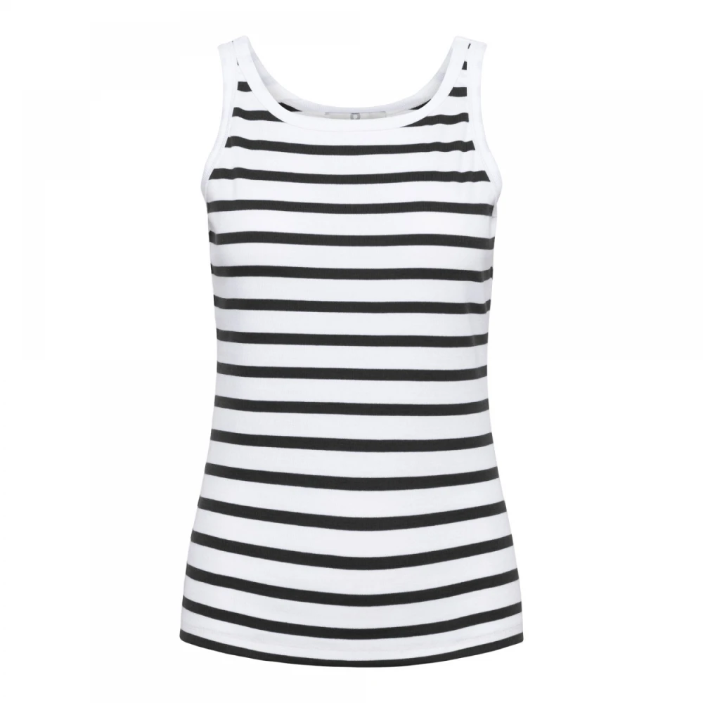 &Co Woman Top zonder mouwen Zomerse stijl Black Dames