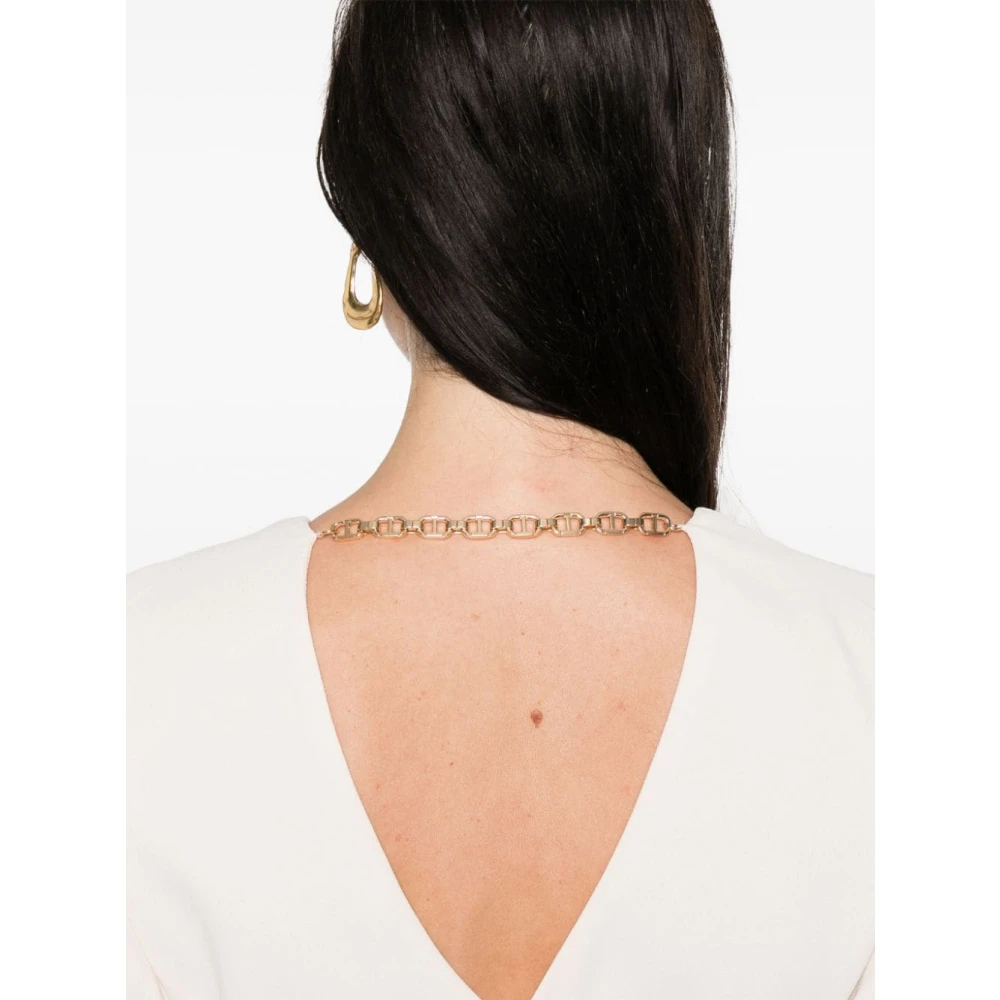 Twinset Elegante Ivoorwitte Crepe Jurk White Dames