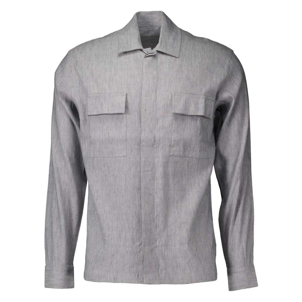 Gentiluomo Men's Gray Light Jackets, 2XL, Stylish Overshirts In Grey