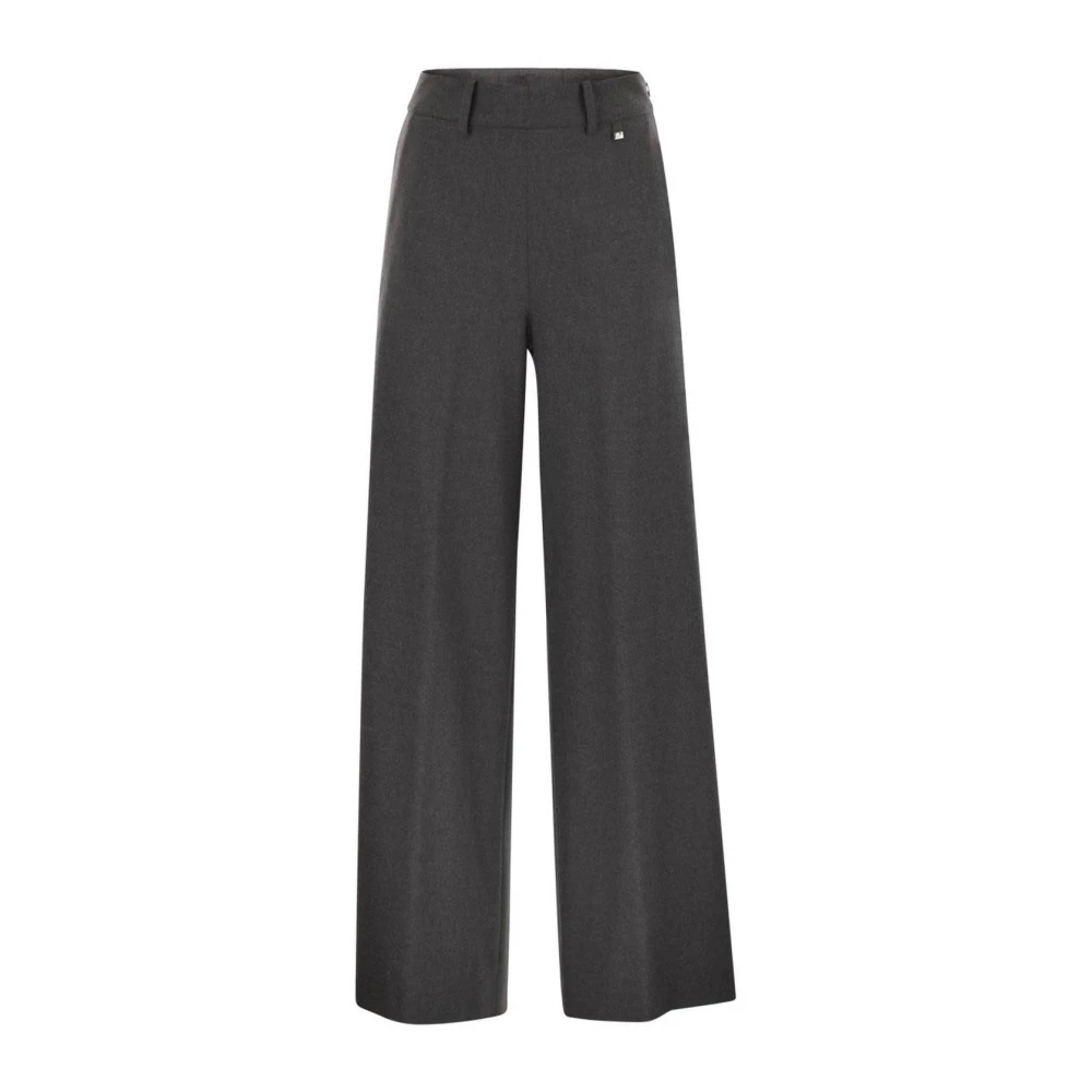 Herno Vrouw Grijs Wijde Pijpen Pantalon