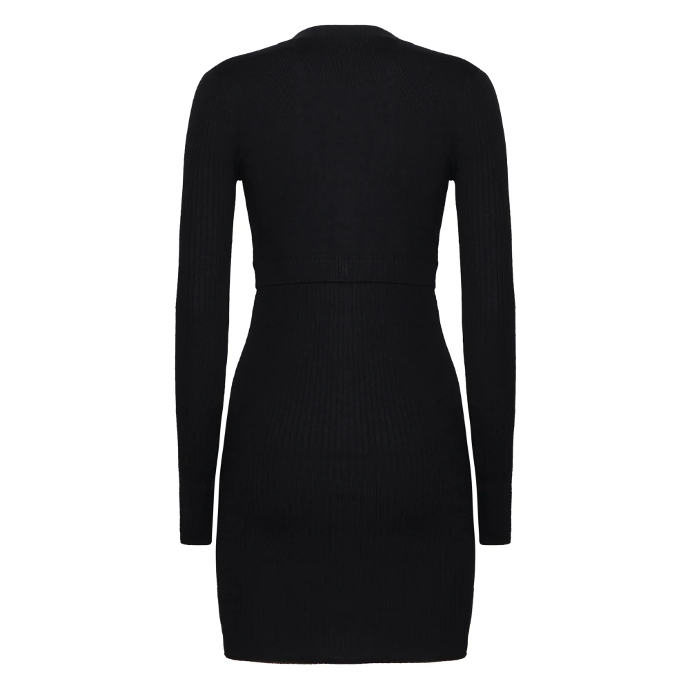 pinko Zwarte Cardigan Jurk met Knoopsluiting Black Dames