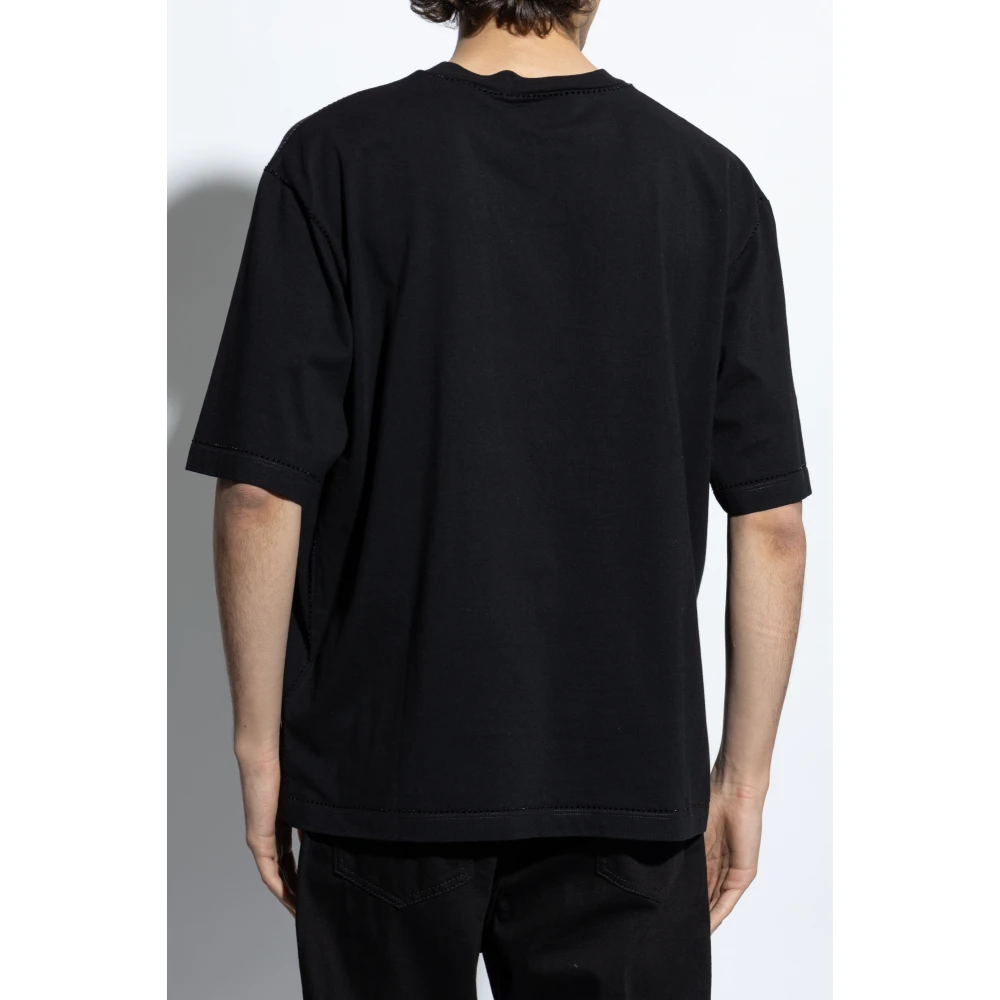 Dsquared2 T-shirt met glinsterende kristallen Black Heren