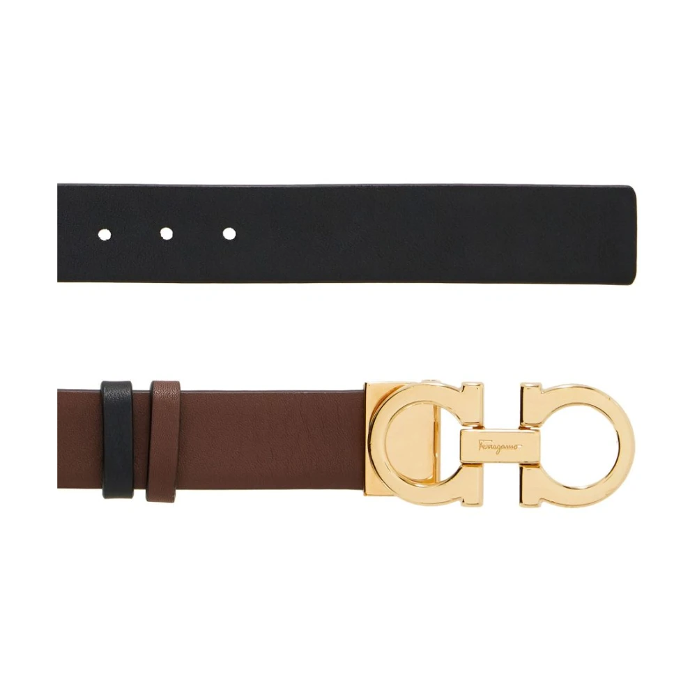 Salvatore Ferragamo Bruine Leren Riemen voor Mannen Brown Dames