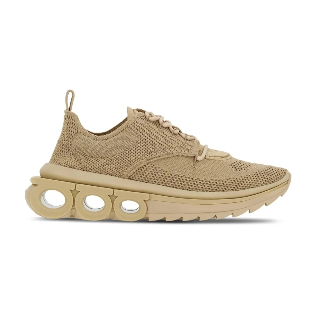 Ferragamo Men's Beige Sneakers, 11 Uk, Nima Knit Trainers