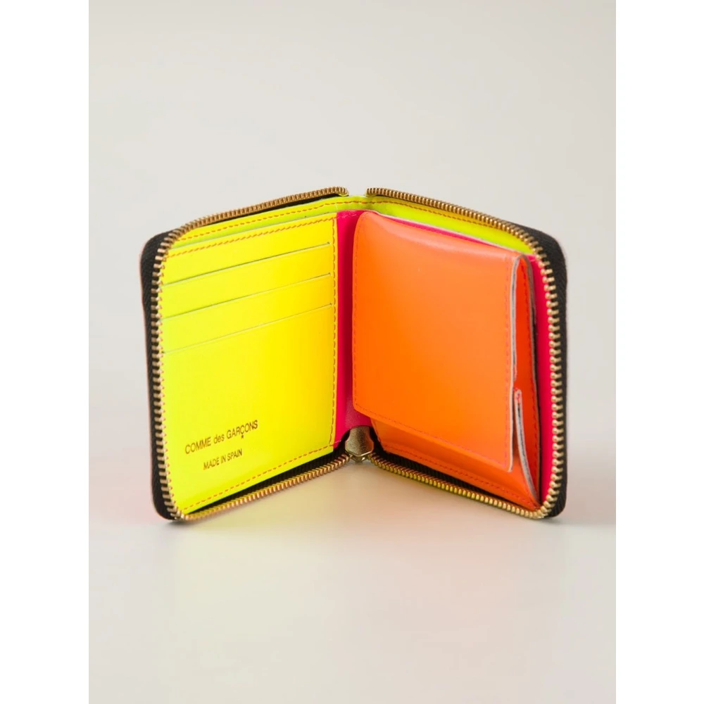 Comme des Garçons Kleur Blok Leren Portemonnee Pink Unisex
