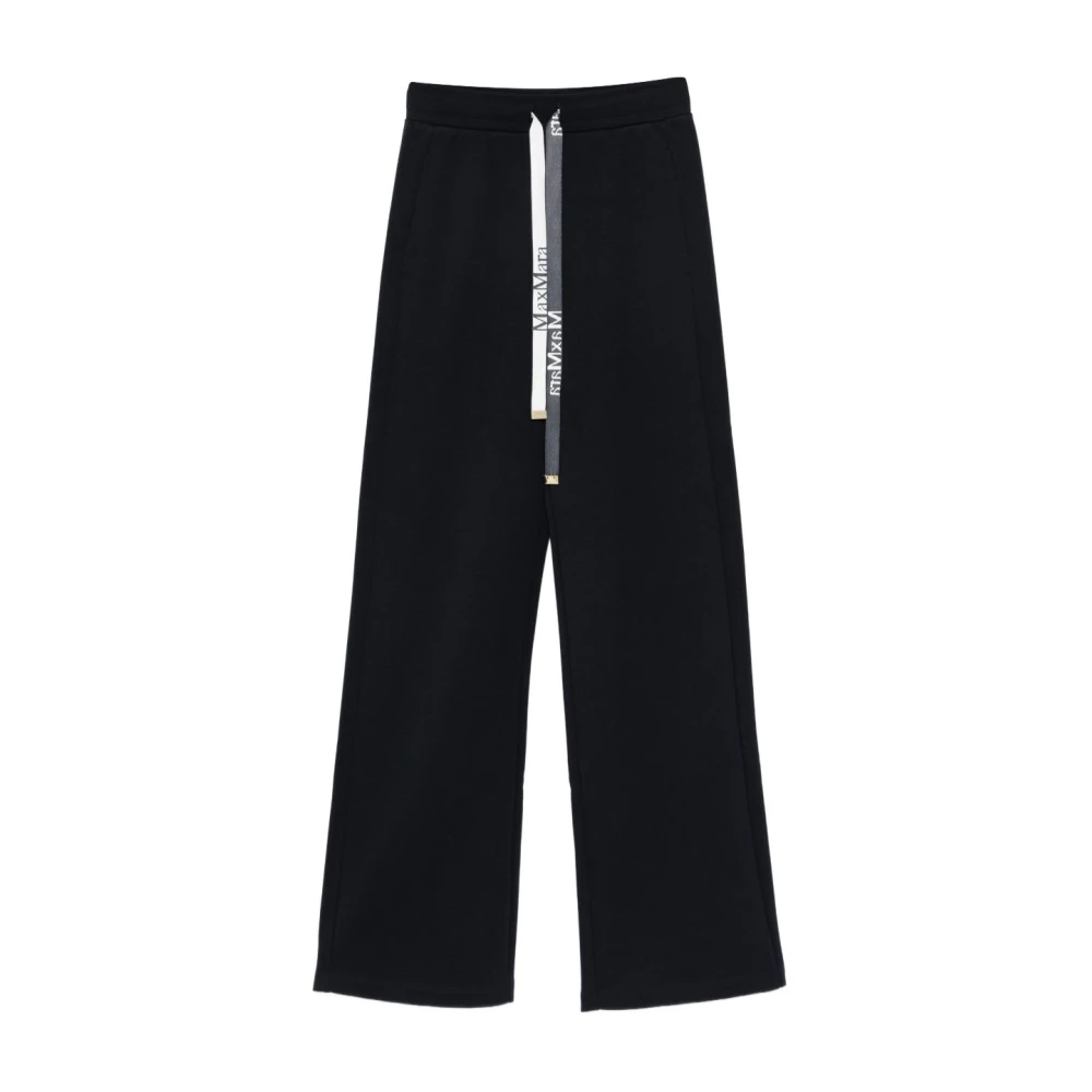 Max Mara Blue Smmbali Wide Jersey Trousers - Female - Wide Trousers - S - Trousers