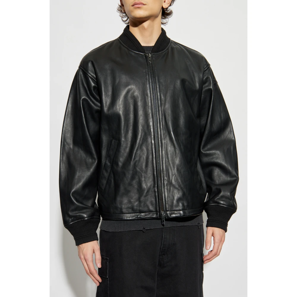 Diesel Leren jas L-Khat Black Heren