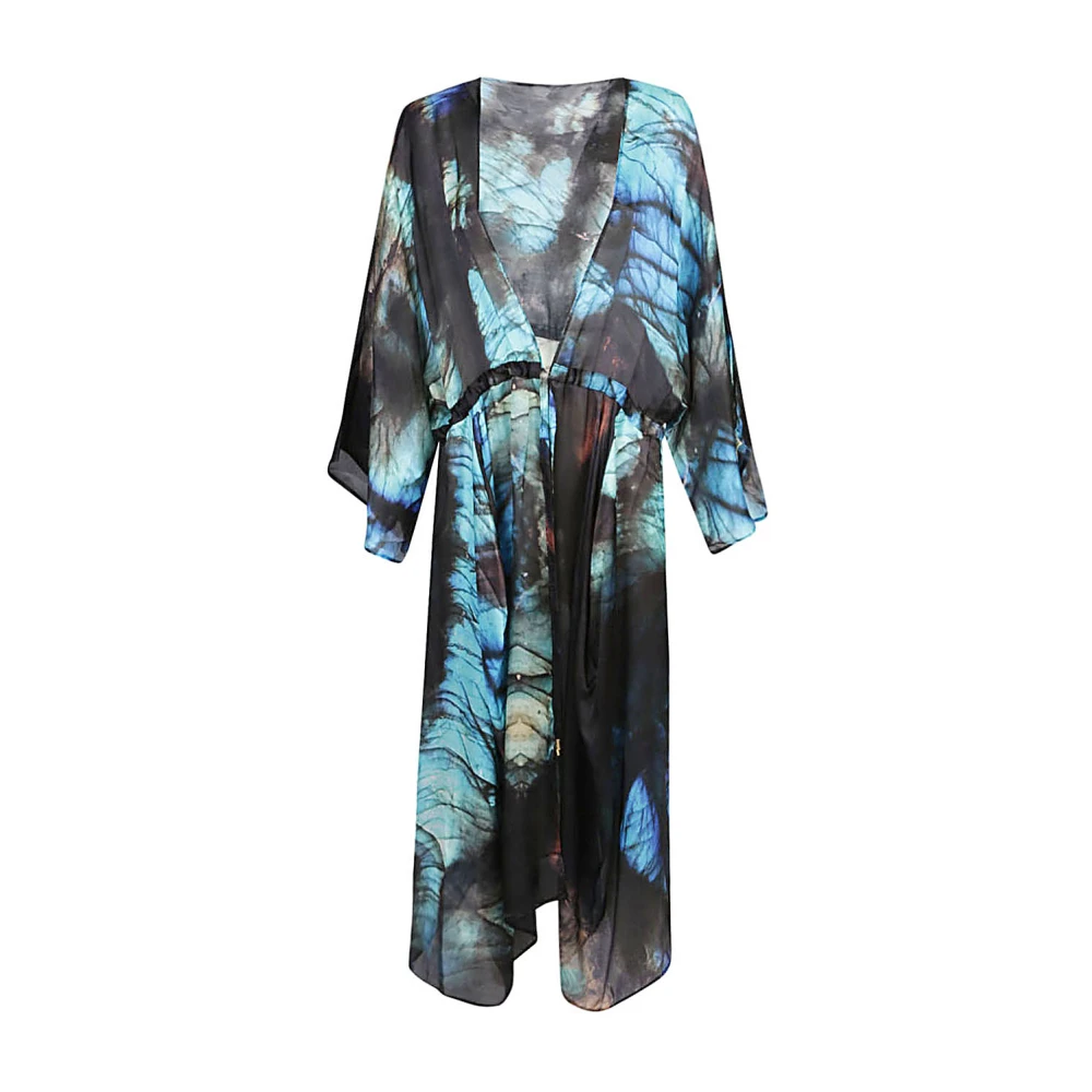 Mona Swims Zijden Strand Cover-Up Kimono MultiColour Jurk Multicolor Dames