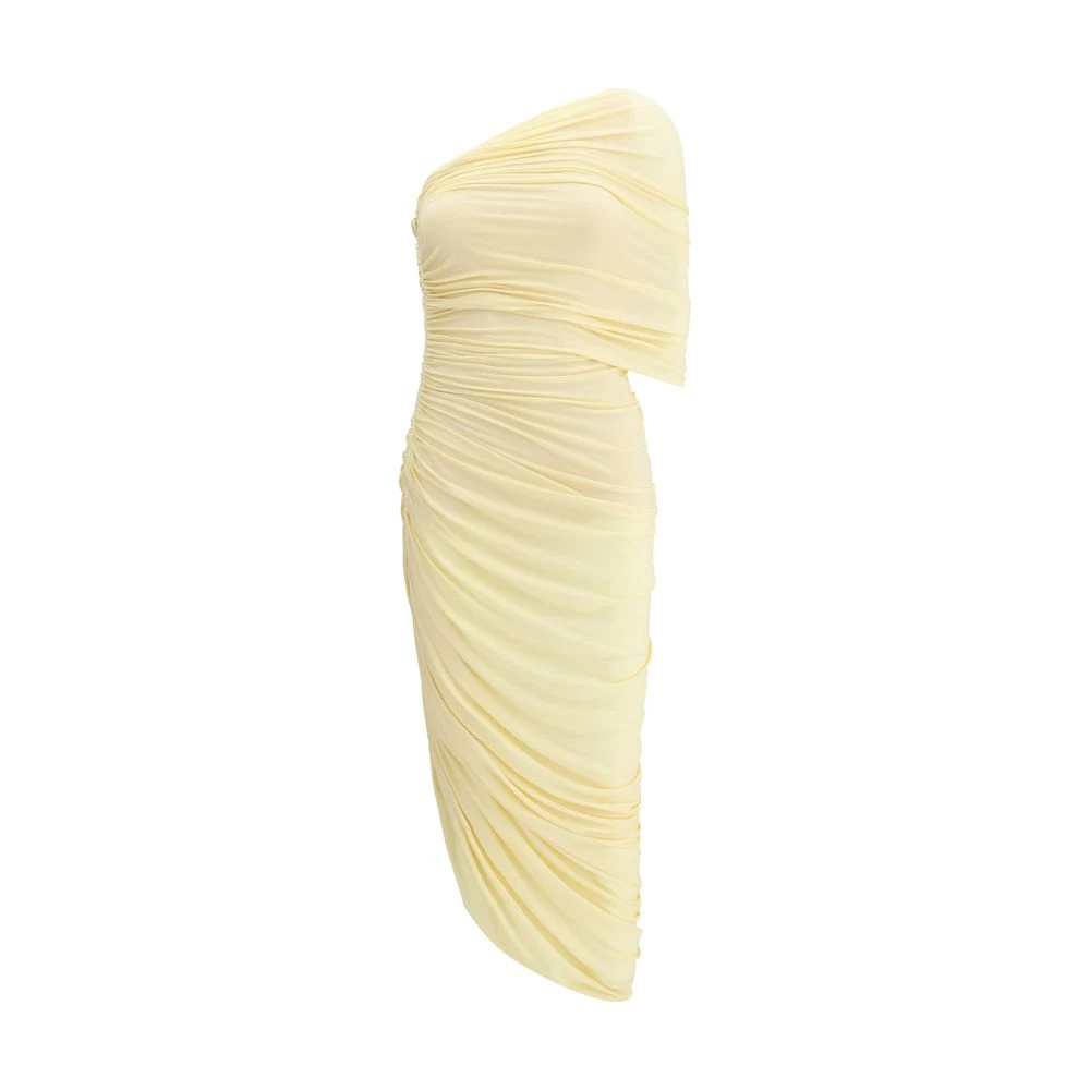 Magda Butrym Elegante Gedrapeerde Midi Jurk Yellow Dames